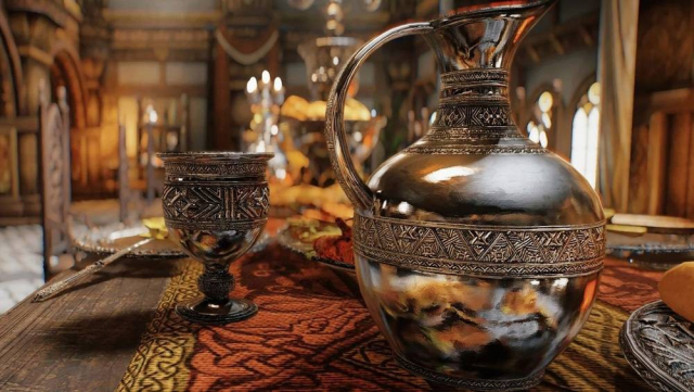 Header image for an article titled: This Skyrim mod makes tableware so gloriously beautiful I can't stop staring at it