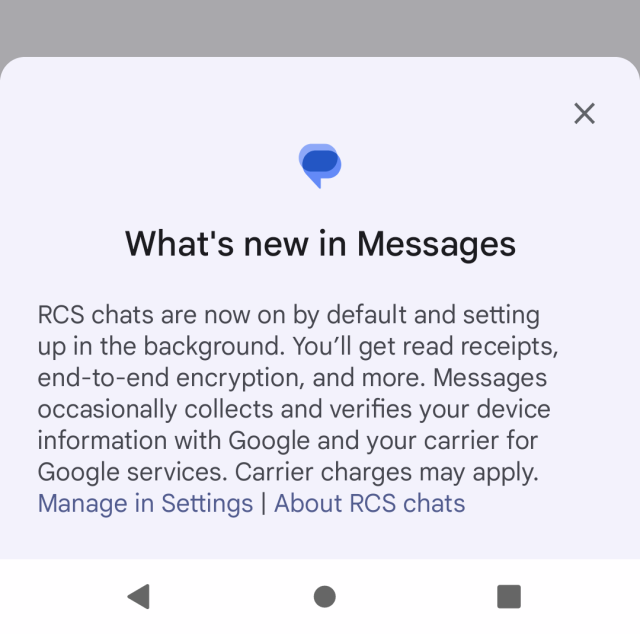 What's new in Messages
RCS chats are now in by default and setting up in the background