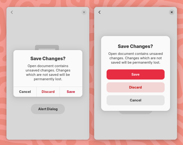 Screenshot showing the new Adwaita Dialogs