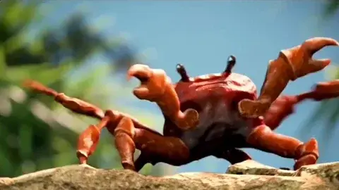 A dancing computer animated crab