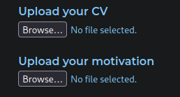 Upload your CV
Upload your motivation