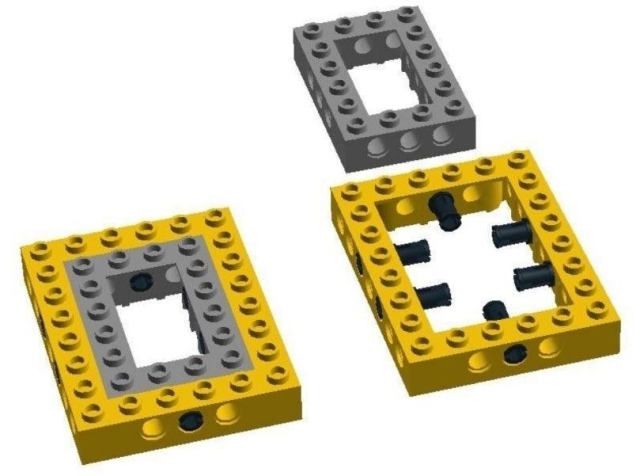 Lego build instructions showing an illegal block connection (impossible)