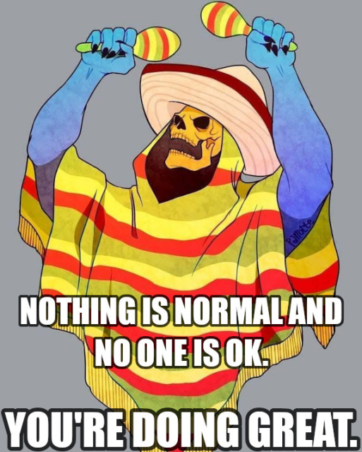 NOTHING IS NORMAL AND NO ONE IS OK
YOU'RE DOING GREAT.