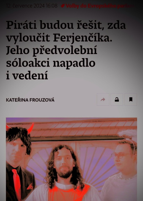 Přepólováný PrintScreen článku na webu Enka