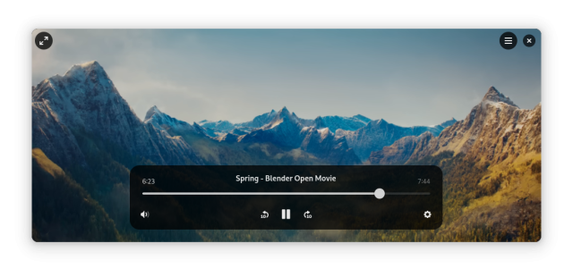 A screenshot of a video player. The controls have some transparency and seem to blend it particularly well in the window.