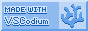 88x31 that says "Made with VSCodium". It uses light blue colors, has the text on the left side and icon on the right.