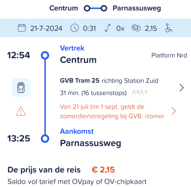 Centrum - Parnassusweg € 2,15