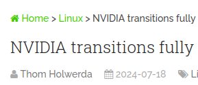 trimmed article headline:
NVIDIA transitions fully