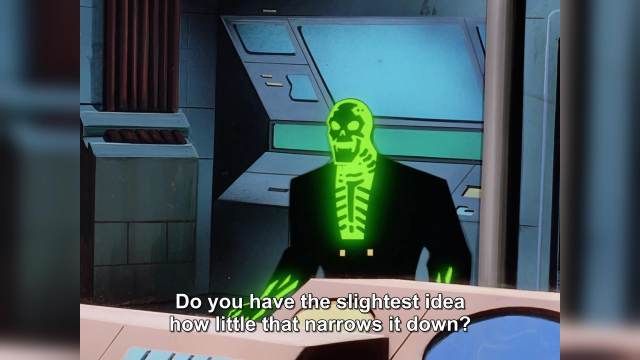 Blight, from Batman Beyond, saying: "do you have the slightest idea how little that narrows it down"