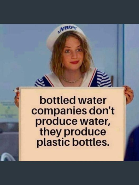 
bottled water companies don't produce water, they produce plastic bottles.
