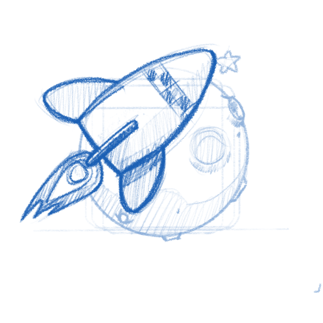 Galaxy Conquest app icon sketch.