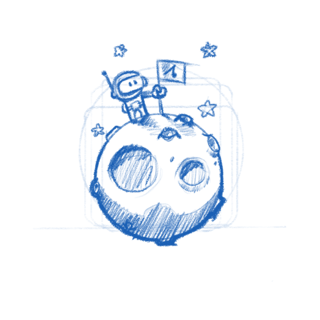 Galaxy Conquest app icon sketch.