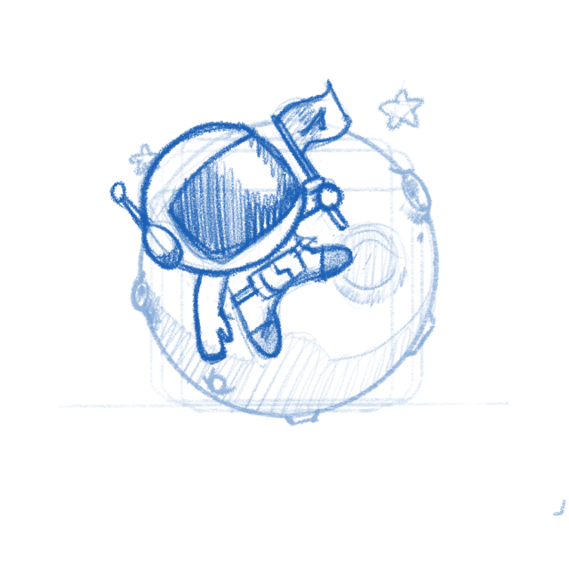 Galaxy Conquest app icon sketch.