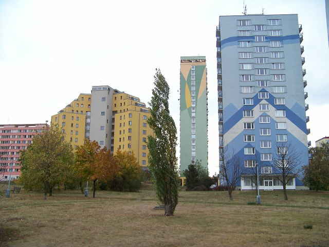 Real photo of several buildings