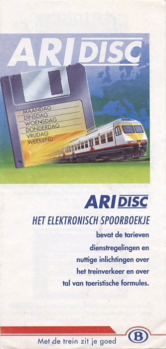 ARIDisck ad for electronic SNCB schedule