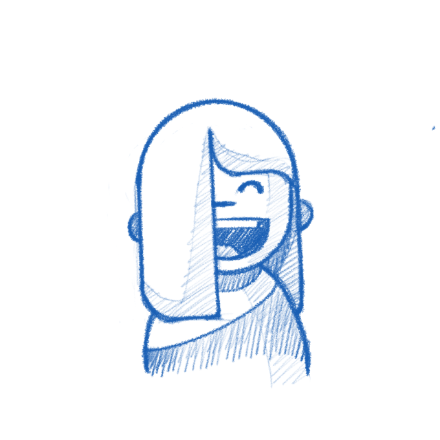 Cheerful character sketch.