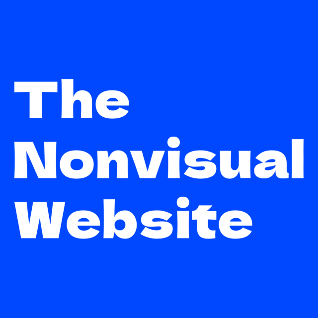 White text on blue background:
The Nonvisual Website