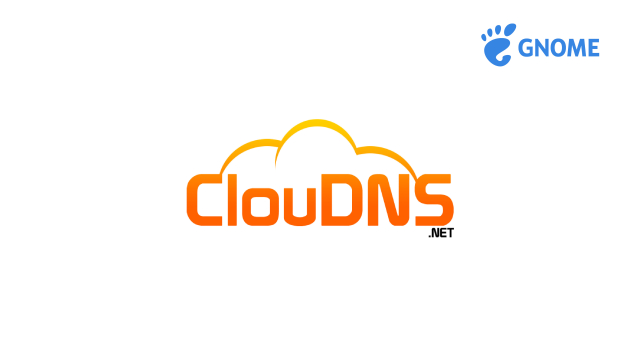 image of ClouDNS logo and GNOME logo