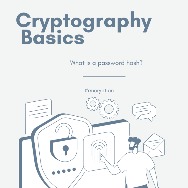 A graphic of a person pressing a biometric authentication button.