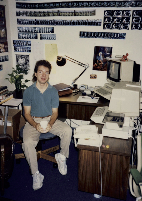 Me at my Broderbund attic office in 1989, finally "finished" with PoP