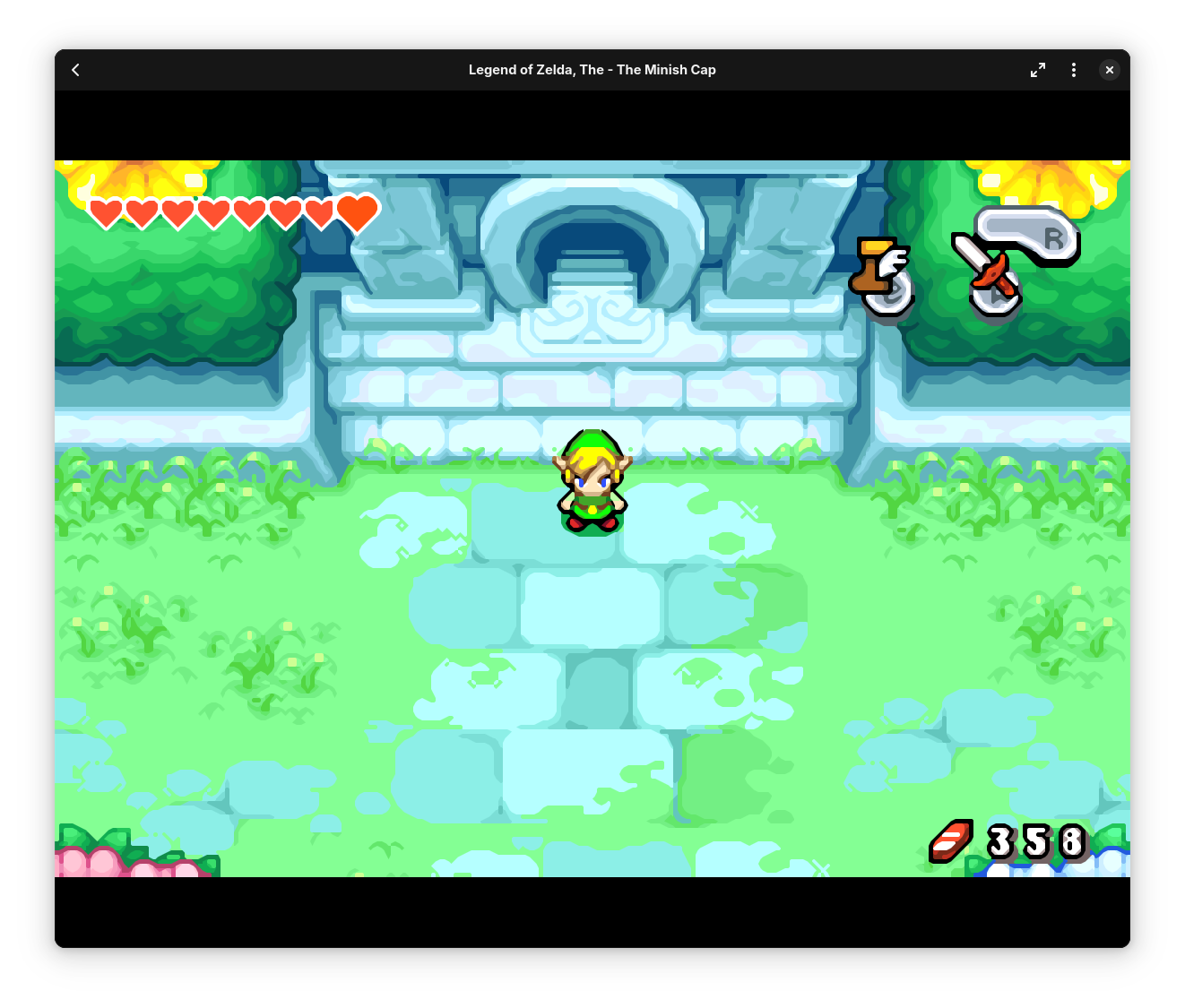 Screenshot of TLoZ: The Minish Cap running with xBRZ filter