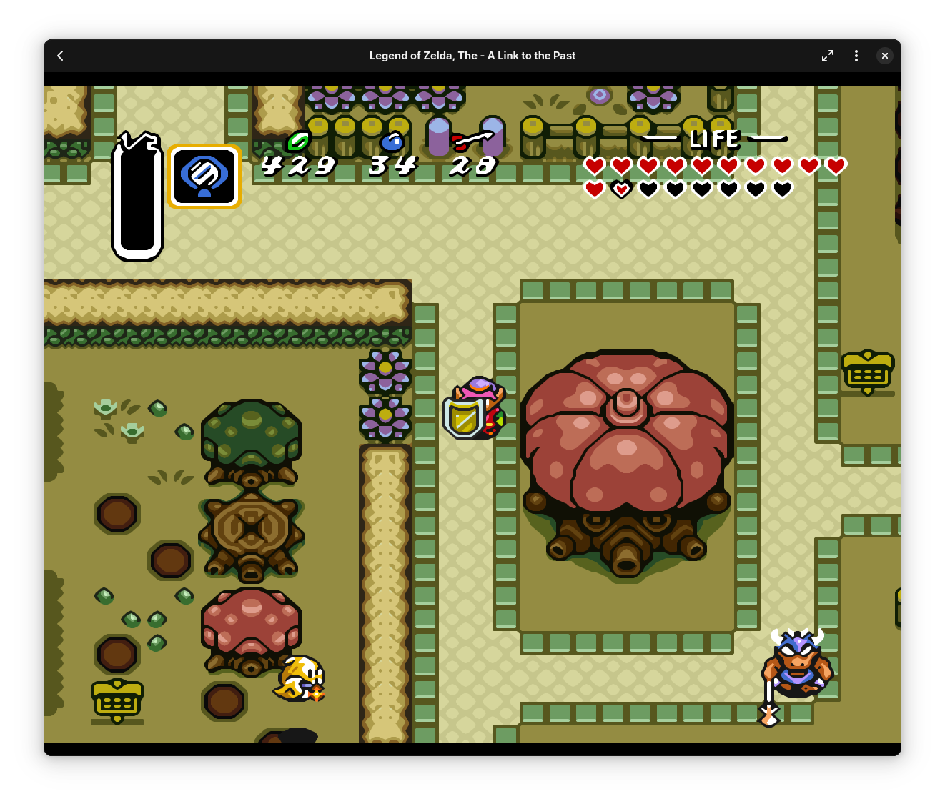 Screenshot of TLoZ: A Link to the Past running with xBRZ filter