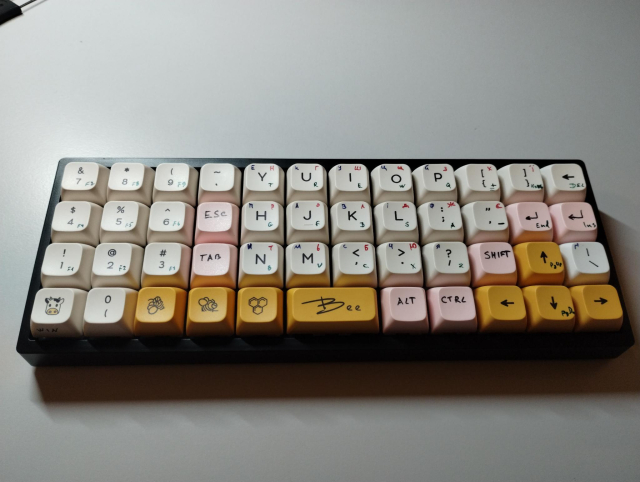 A compact custom keyboard designed for one-handed typing.