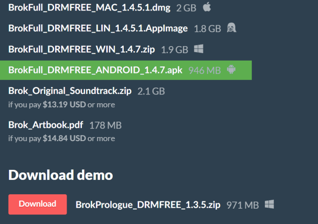 DRM FREE on Android
https://cowcat.itch.io/brok