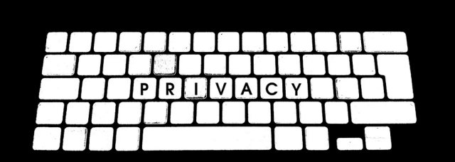 A keyboard outline with the word "Privacy" on the center keys.