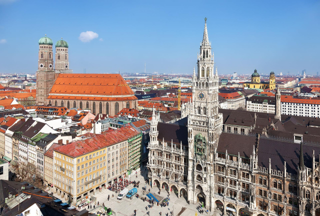 A picture of the Munich skyline.