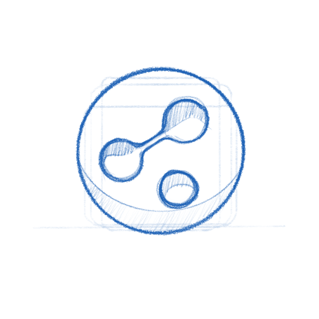 Atomix app icon sketch.