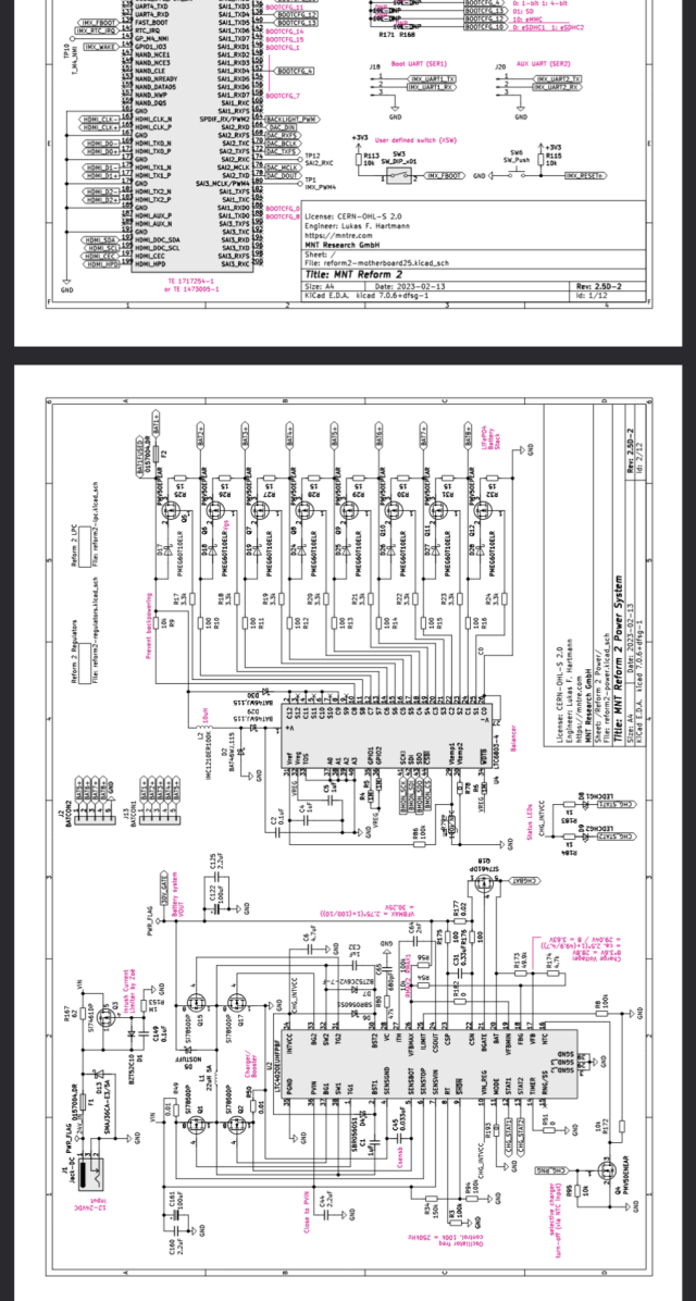 Schematics for a part of the motherboard.
