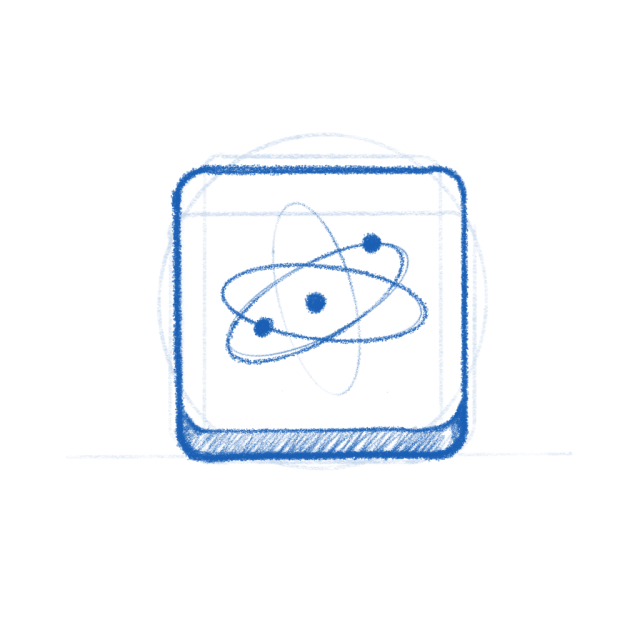 Atomix app icon sketch.