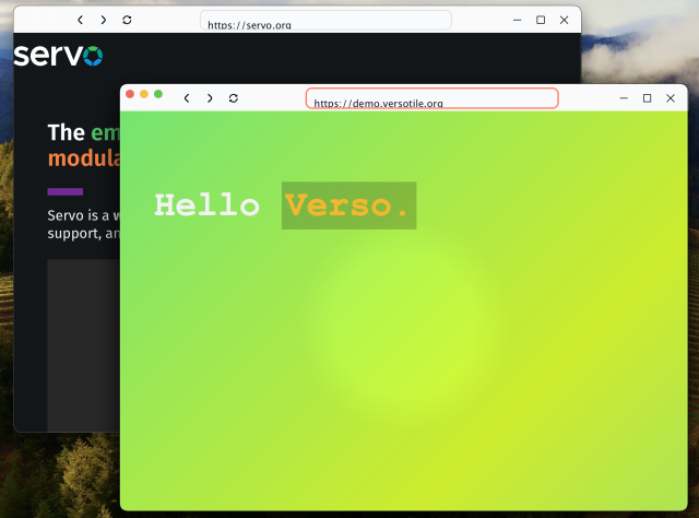 Verso displaying two windows with a single OpenGL context