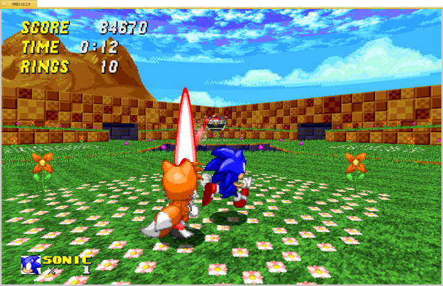 Screenshot of Sonic Robo Blast 2 on Haiku

SCORE: 84670
TIME: 0:12
RINGS: 10

Sonic and Tails are in the centre of a stage, dodging lasers from Dr. Eggman