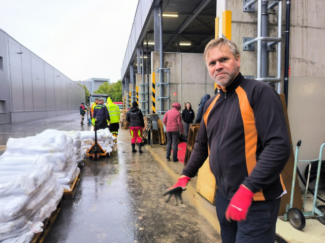 Me during a pause in a volunteer center of SAR team where we filled bags with a sand to fight the floods.