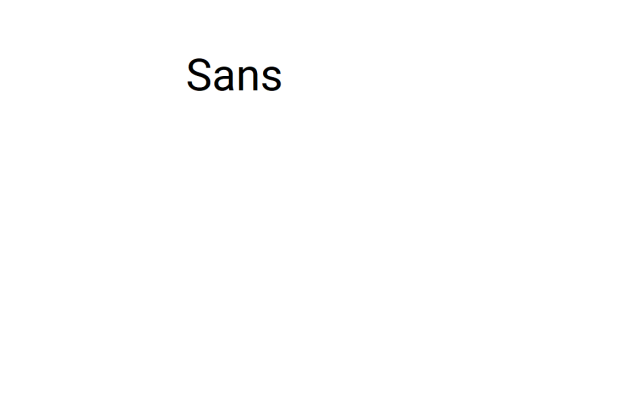 Une image avec juste écrit "Sans" et aucune lettre en dessous