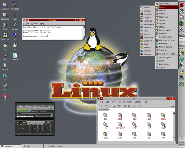 SOT Linux desktop screenshot from 22 years ago ...