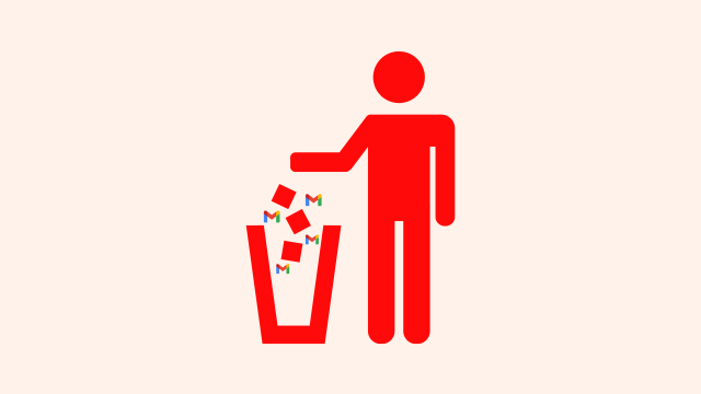 Man throwing gmail icon in the trash