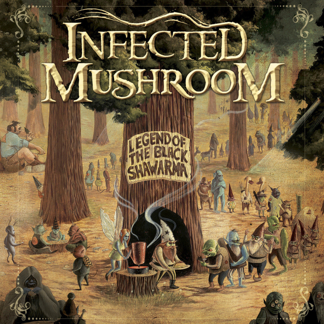 album art for infected mushroom - legend of the black shawarma