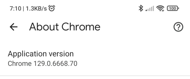 Screenshot:
About Chrome

Application version
Chrome 129.0.6668.70