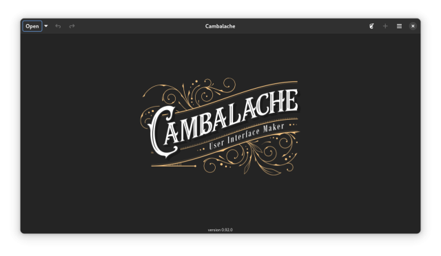 Cambalache window in dark mode