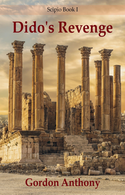 cover of dido's revenge, the 1st book in my Sempronius Scipio series which is set in the 3rd Century. The cover shows the ruins of an ancient temple.