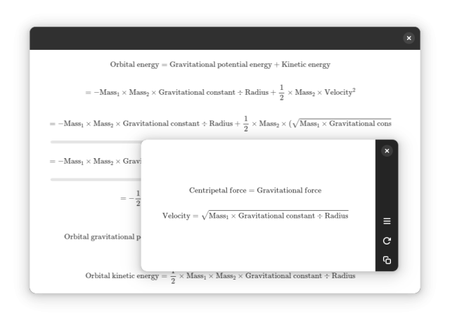 A screenshot of Kasasa, showing 2 screenshotted equations. The app is overlaid on some working that applies these equations