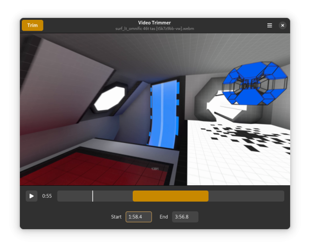 Screenshot of "Video Trimmer"