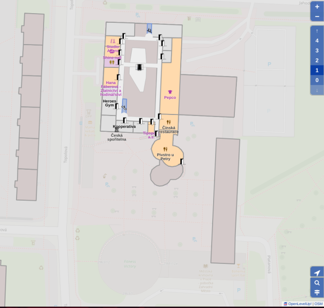 Indoor map of the second floor of the same shopping mall