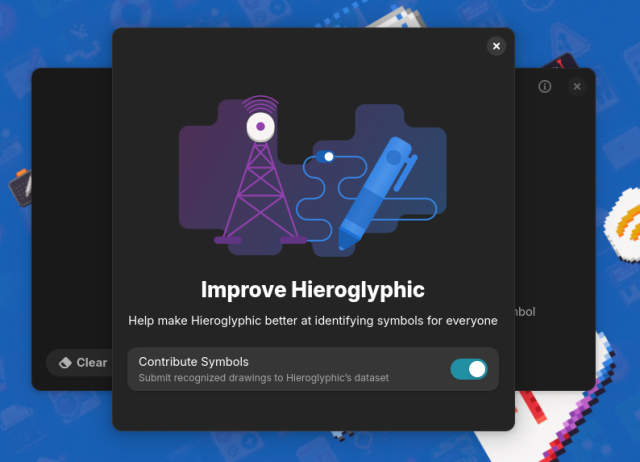 Hieroglyphic "Contribute Symbols" dialog