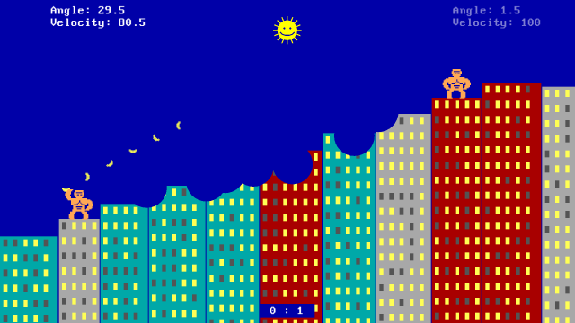 Qbasic Gorilla.bas game screenshot