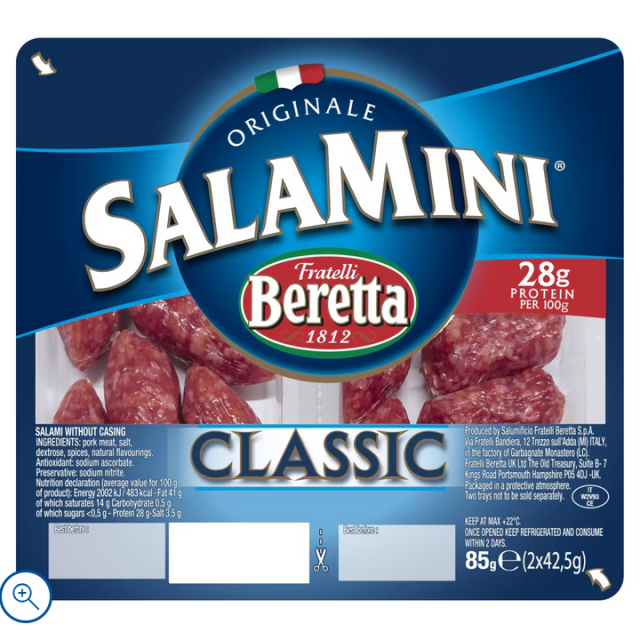 a packet of Beretta Salamini 