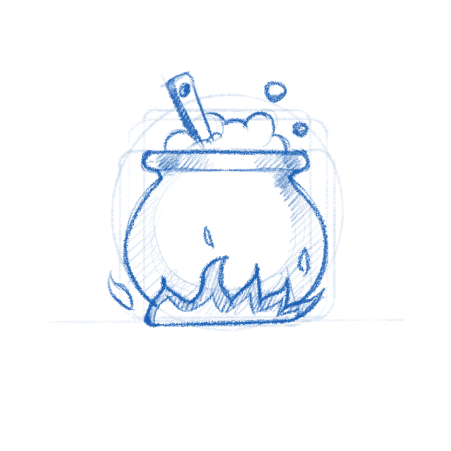 Caultron app icon sketch.